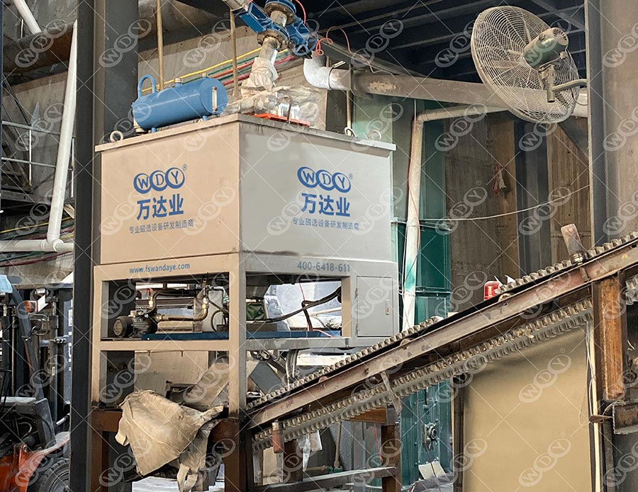 广东河源石英砂除铁磁选机使用案例